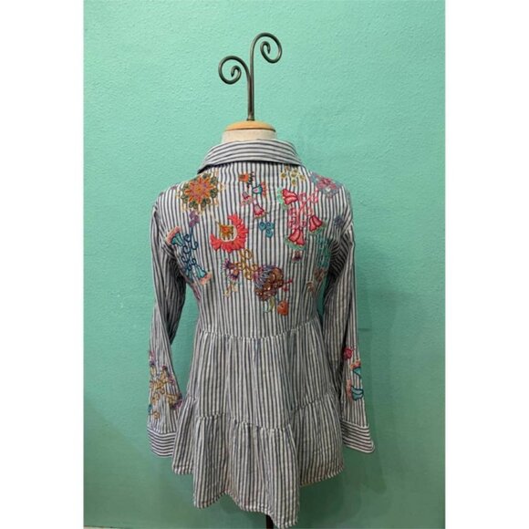 NWT Johnny Was Alesa Tiered Shirt Tunic Size Large Retail $270 - Picture 3 of 9